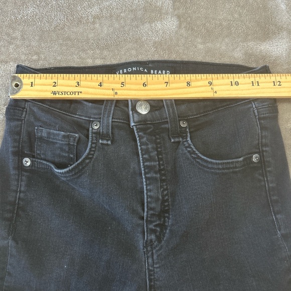 Veronica Beard Kate 10” Skinny Jeans Black Raven Wash women’s Size 24 Stretch - Picture 7 of 12